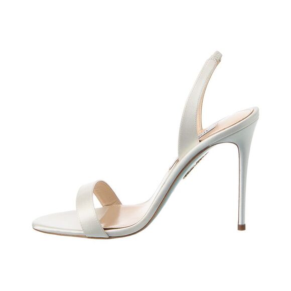Aquazzura So Nude 105 Satin Slingback Sandal, White - Picture 2 of 5